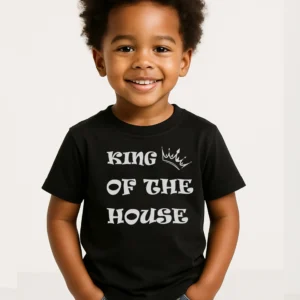 King of the House Tee kids boys black cotton t-shirt graphic print