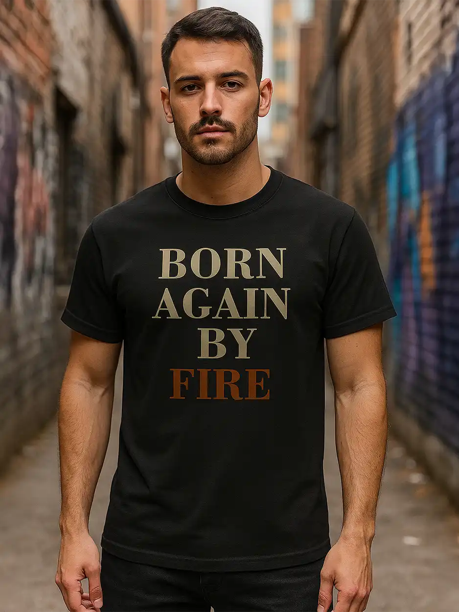 Born By Fire Graphic Tee front graphic streetwear shirt