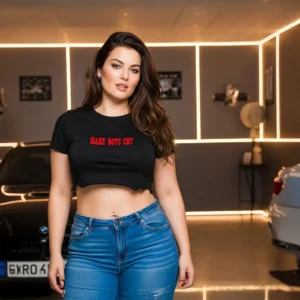 Make Boys Cry Crop Top black women streetwear hand cut