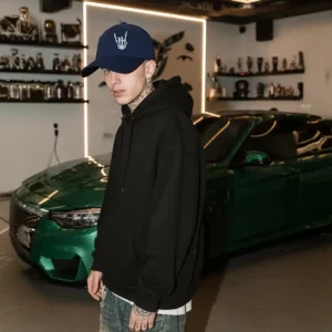 Skullhand Hat navy blue adjustable cap skeleton hand embroidery streetwear